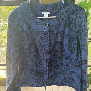 Charter Club Navy Floral Blazer